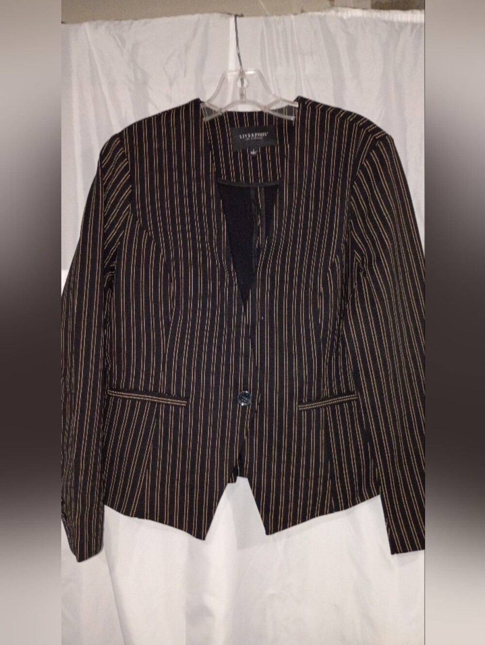 Liverpool Black Blazer with Tan Pinstripes